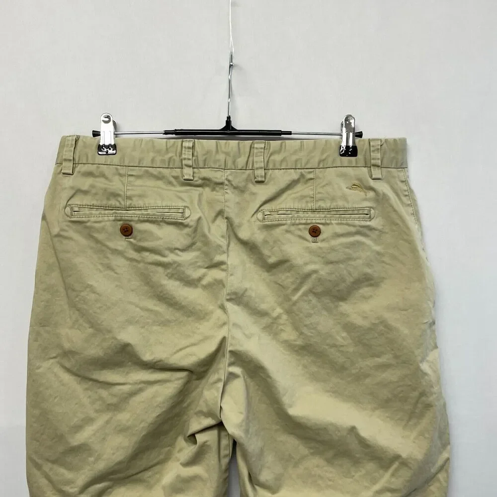 Tommy Bahama Men Flat Front Chino Shorts Size 36 Cotton Blend Beige M251 -3